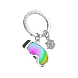 Chocli Metalmorphose Collection | Winter Sports Goggles & Snowflake Keyring | Rainbow Oil Slick