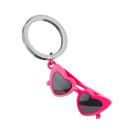 Metalmorphose | Pink 'Iconic' Heart Shaped Glasses Keyring