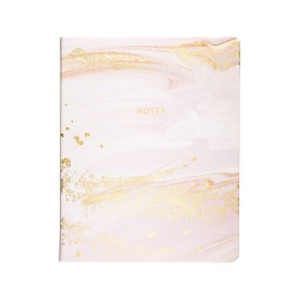 Eccolo | Lined Hardcover Desk Journal | Pink & Gold Marble | 8x10"