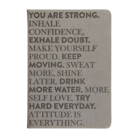 Eccolo | A5 Soft Cover Guided Fitness Journal | You Are Strong | Greige