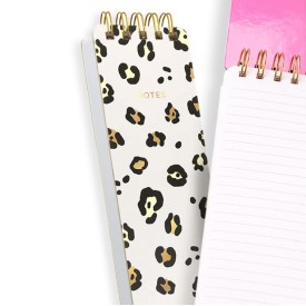 Eccolo | Spiral Memo List Pad | Leopard Print | 3x8.5"