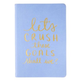 Eccolo | A5 Inspire Her Lined Journal | Let's Crush These Goals | Cornflower Blue