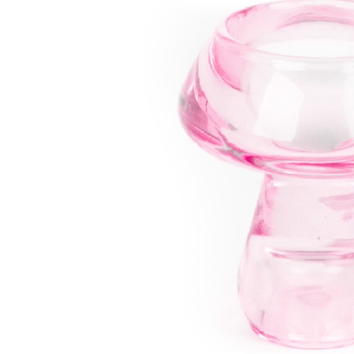 Helio Ferretti | Glass Mushroom Candle Holders | Light Pink | Set of 2