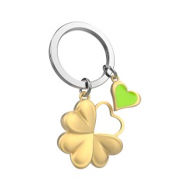 Metalmorphose | Lucky Clover Keyring | Gold & Green