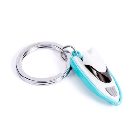 Chocli Metalmorphose Collection | White & Blue Speed Boat Keyring